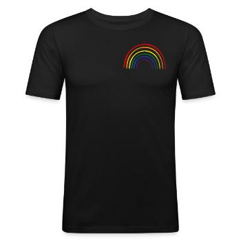 Rainbow Pride Flag - Men's Slim Fit T-Shirt - black - Front - Nik (191cm)