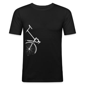 Rennrad Side Design Grunge - Männer Slim Fit T-Shirt - Schwarz - Vorne - Nik (191cm)