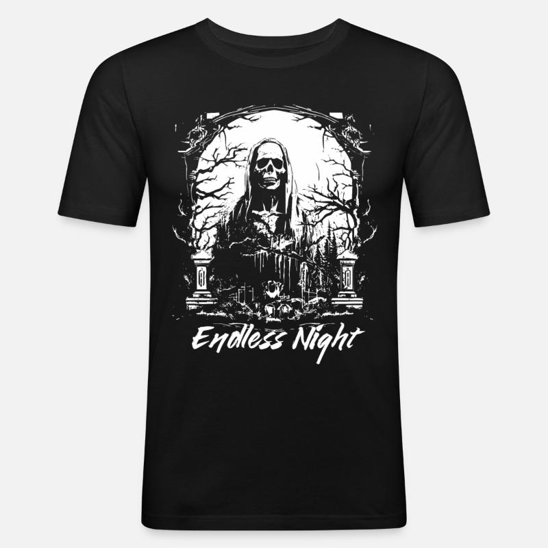 Endlose Nacht Sensenmann - Männer Slim Fit T-Shirt - Schwarz