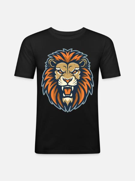 A roaring lion - Men's Slim Fit T-Shirt - black