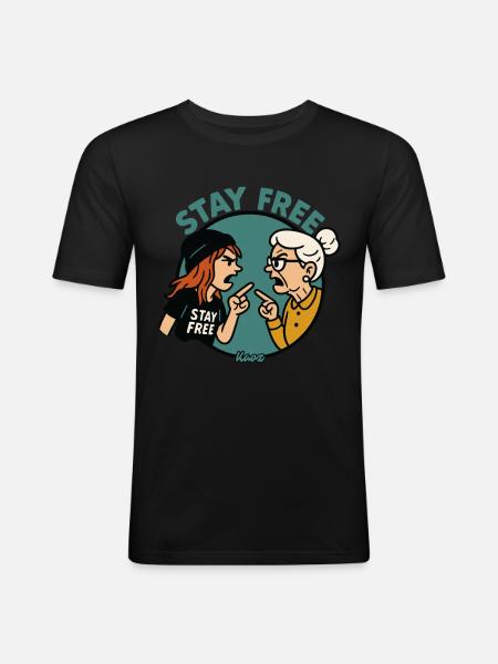 Stay Free: Generations in dispute - Men's Slim Fit T-Shirt - black