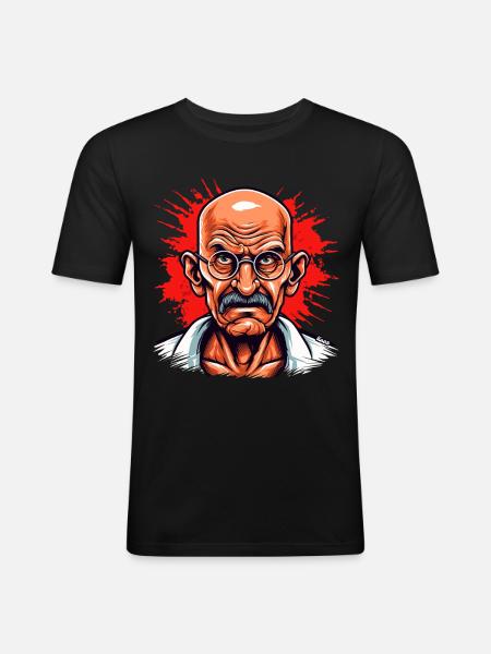 Anführer der friedlichen Revolution - Männer Slim Fit T-Shirt - Schwarz