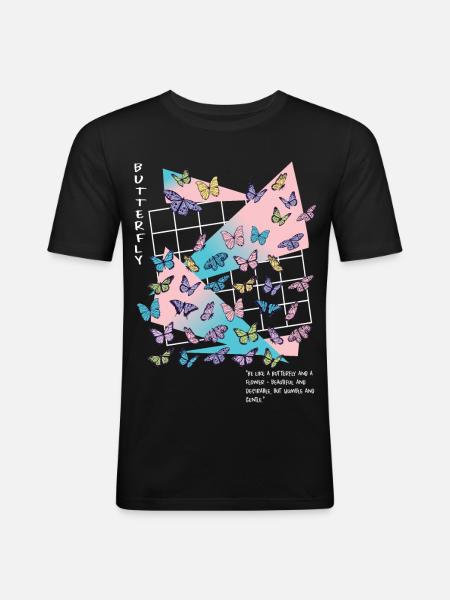 Be like a butterfly - Men's Slim Fit T-Shirt - black