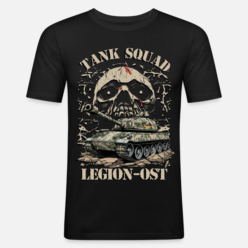 Escouade de chars Légion Est - T-shirt près du corps Homme - noir