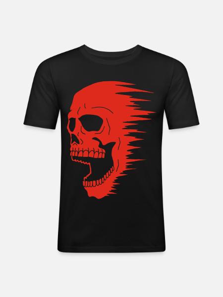 Red Skull and Speed - Men's Slim Fit T-Shirt - black