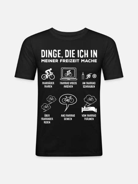Fahrrad Freizeit Radfahrer Lustiger Spruch - Männer Slim Fit T-Shirt - Schwarz