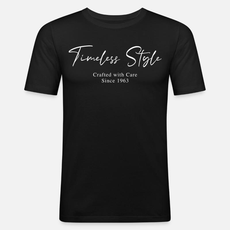 Timeless style since 1963 Script Typography - Men's Slim Fit T-Shirt - black