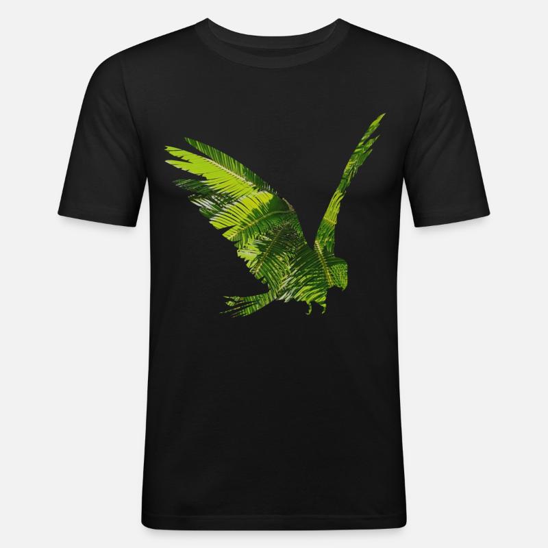 Papagei Regenwald - Männer Slim Fit T-Shirt - Schwarz