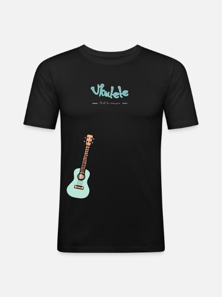 Ukulele - music for everyone - Men's Slim Fit T-Shirt - black