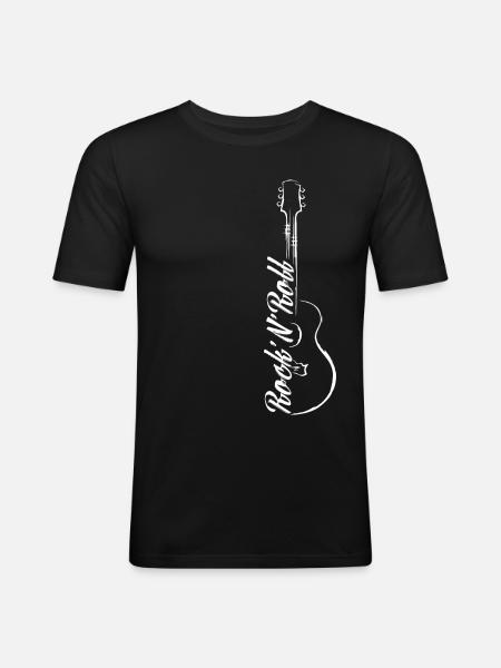 Rock n Roll Guitar - Men's Slim Fit T-Shirt - black