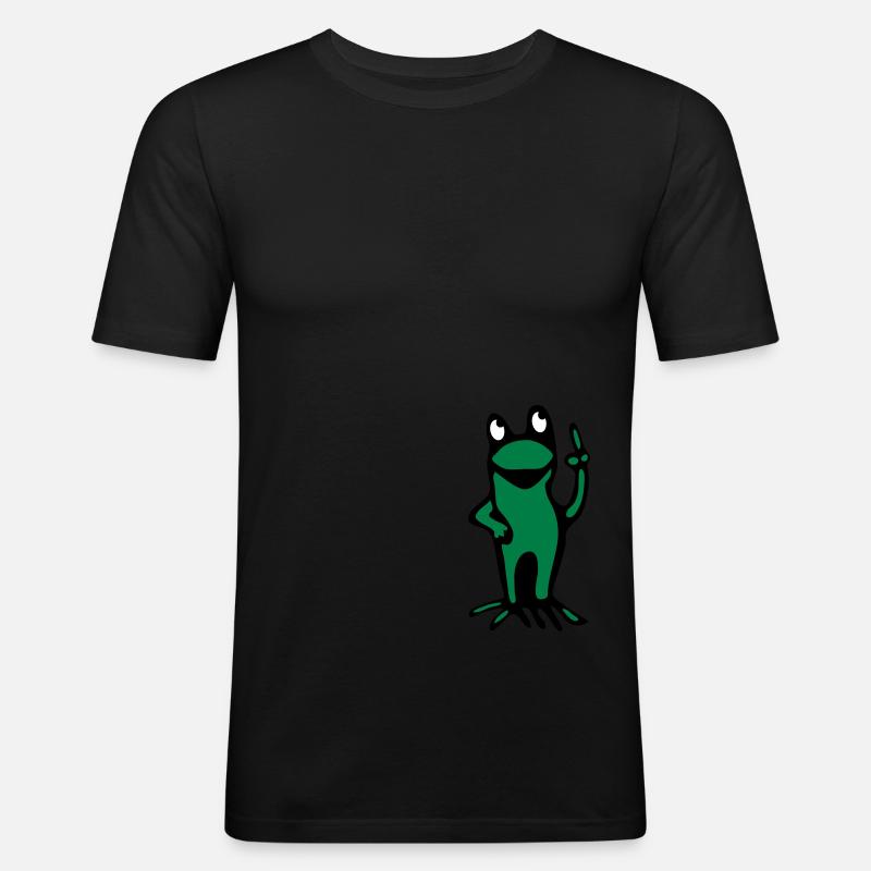 Frosch - Männer Slim Fit T-Shirt - Schwarz