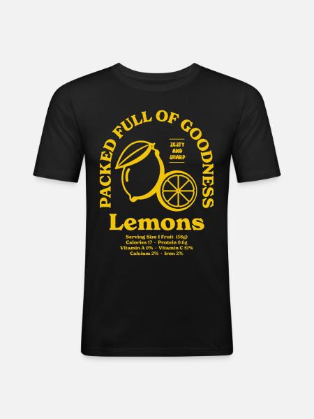 Lemons Nutritional - Men's Slim Fit T-Shirt - black