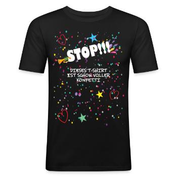 Carnival Confetti Costume - Men's Slim Fit T-Shirt - black - Front - Nik (191cm)