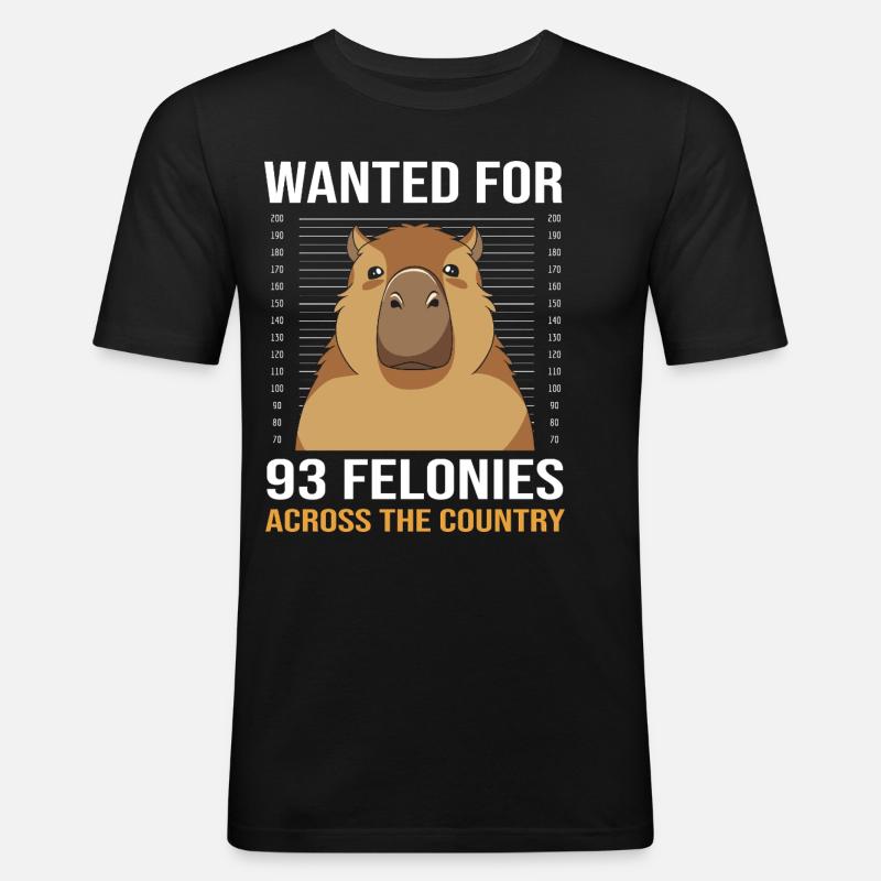 Capybara Capibara - Männer Slim Fit T-Shirt - Schwarz