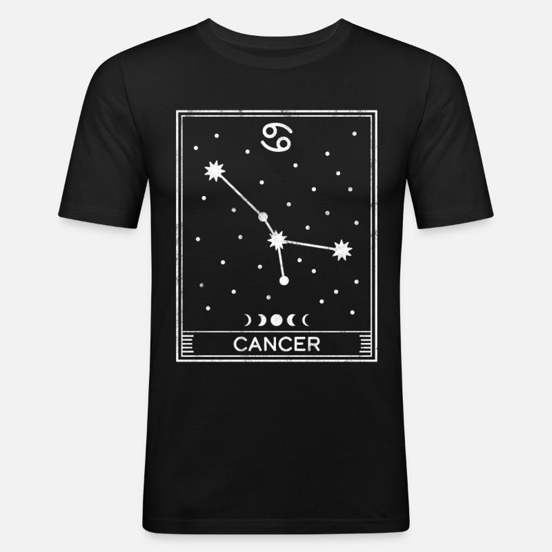 Segno zodiacale del Cancro - Maglietta aderente da uomo - nero