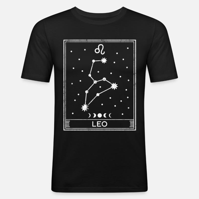 Löwe-Sternzeichen - Männer Slim Fit T-Shirt - Schwarz