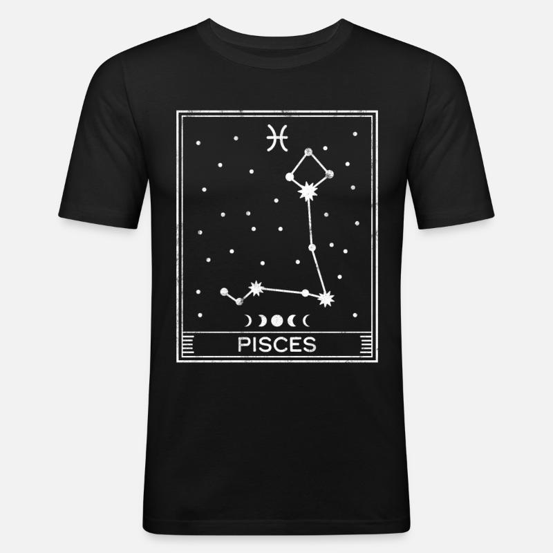 Fische-Sternzeichen - Männer Slim Fit T-Shirt - Schwarz