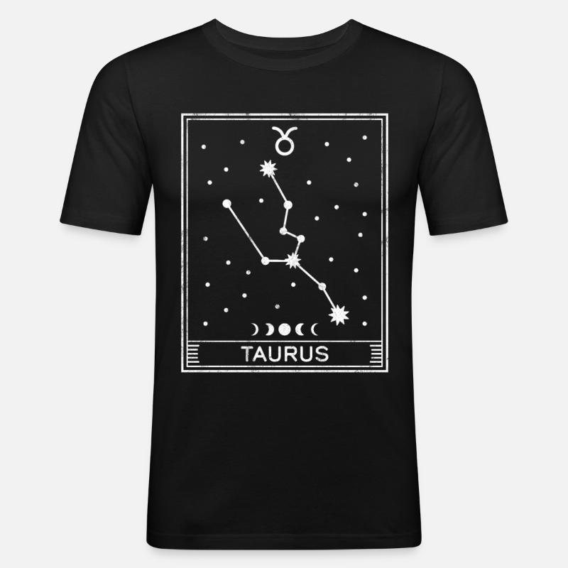 Sternzeichen Stier - Männer Slim Fit T-Shirt - Schwarz