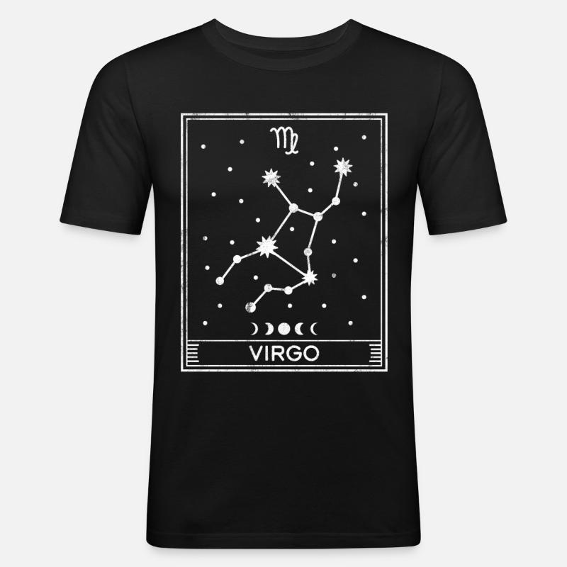 Sternzeichen Jungfrau - Männer Slim Fit T-Shirt - Schwarz