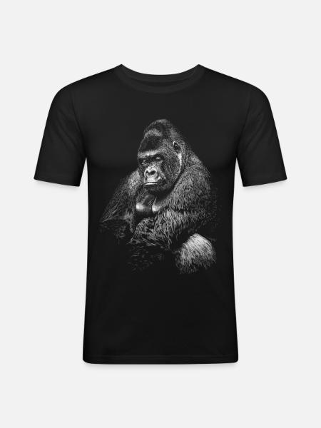 Gorilla - T-shirt près du corps Homme - noir