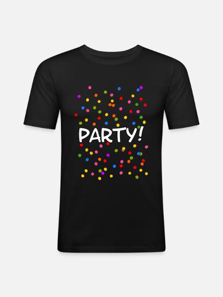 Party Konfetti Silvester Karneval - Männer Slim Fit T-Shirt - Schwarz