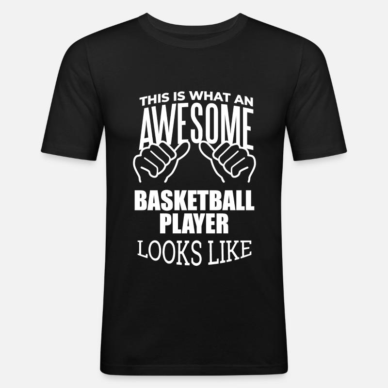 Basketball - Männer Slim Fit T-Shirt - Schwarz