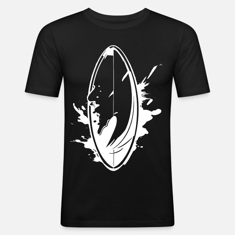 Surfbrett Graffiti - Männer Slim Fit T-Shirt - Schwarz