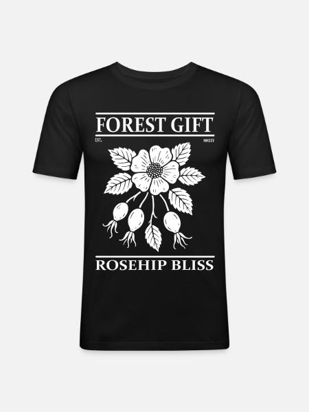 Hagebutte Design – Rosehip Bliss - Men's Slim Fit T-Shirt - black