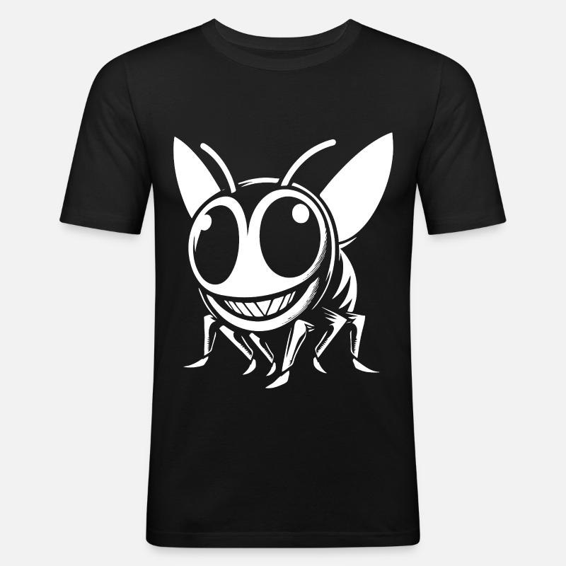 Funny Wasp Design – Comic Fun - Men's Slim Fit T-Shirt - black