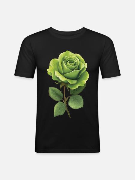 Green Rose - Men's Slim Fit T-Shirt - black