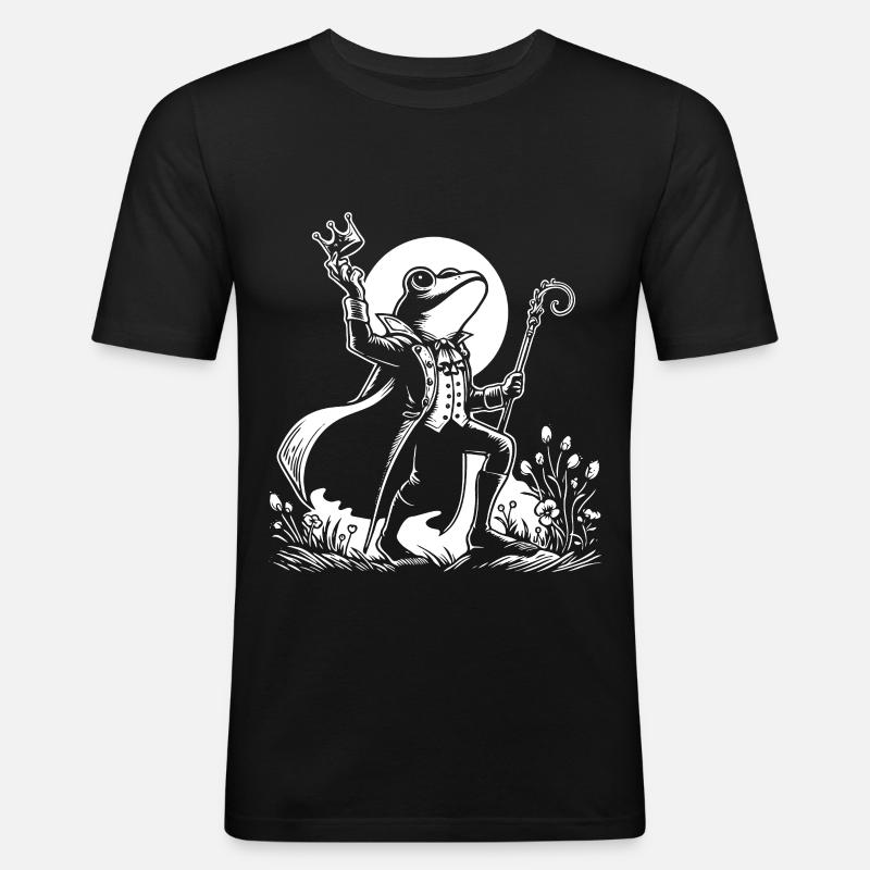 Froschkönig – Märchenhaftes Design - Männer Slim Fit T-Shirt - Schwarz