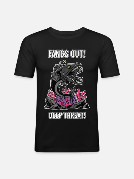 Fangs Out Deep Threat Abyssal Fish - Men's Slim Fit T-Shirt - black