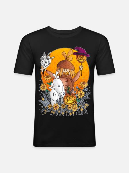 Ugo - the pumpkin parade / - Men's Slim Fit T-Shirt - black