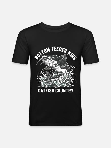 Pêche Silure Roi Fond Rivière - T-shirt près du corps Homme - noir