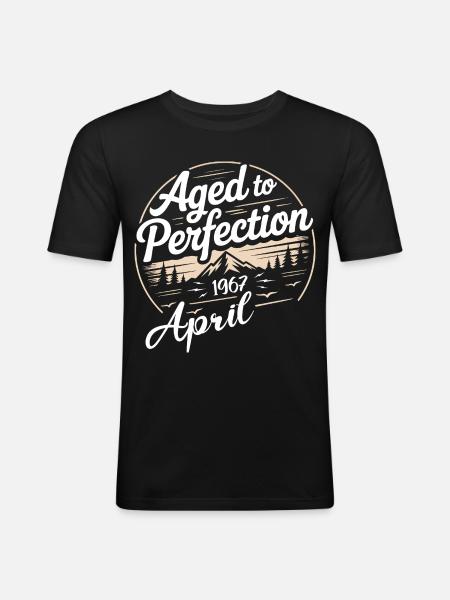 April 1967 birthday april 1967 - Men's Slim Fit T-Shirt - black