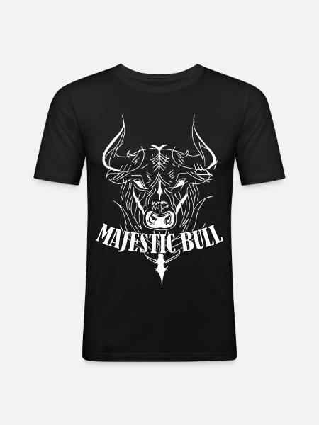 Majestic Bull - Männer Slim Fit T-Shirt - Schwarz