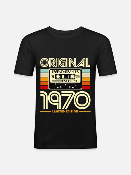 Original 1970 Limited Edition Cassette - Men's Slim Fit T-Shirt - black