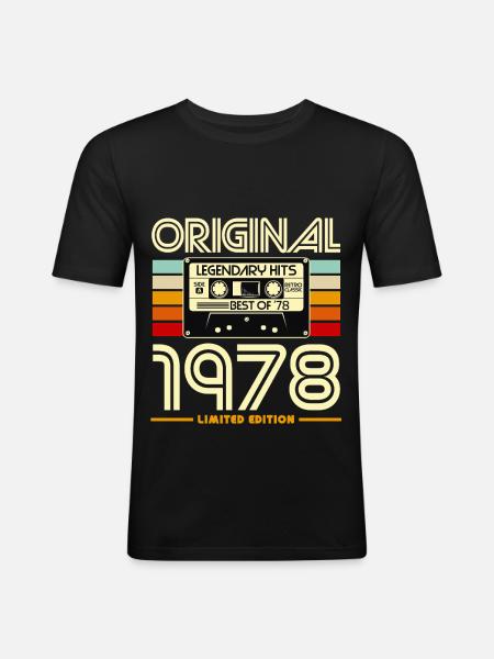 Original 1978 Limited Retro Cassette - Men's Slim Fit T-Shirt - black