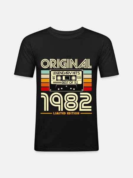 1982 Limited Edition Cassette - Men's Slim Fit T-Shirt - black