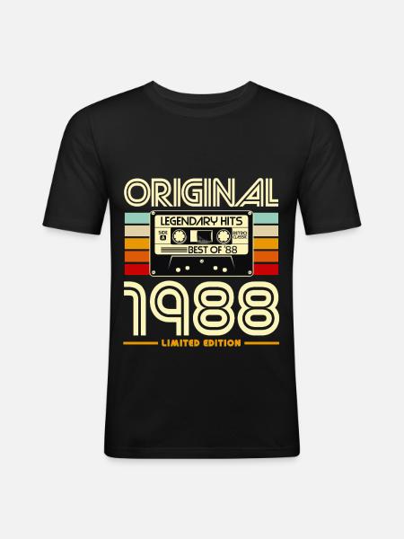 Original 1988 Limited Edition Cassette - Men's Slim Fit T-Shirt - black