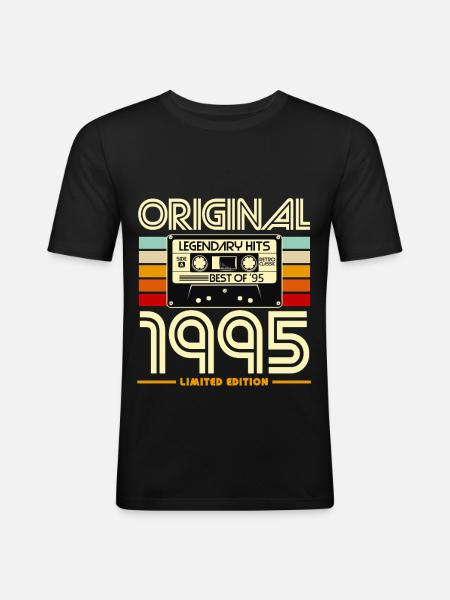 Original 1995 Retro Cassette - Men's Slim Fit T-Shirt - black