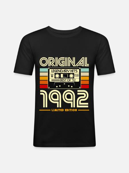 Original 1992 Legendary Cassette - Men's Slim Fit T-Shirt - black