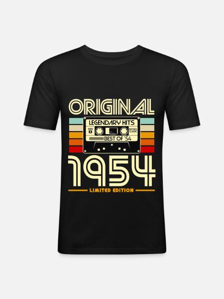 Original 1954 Cassette Retro - Men's Slim Fit T-Shirt - black