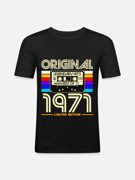 Cassettes 1971 Édition Limitée - T-shirt près du corps Homme - noir