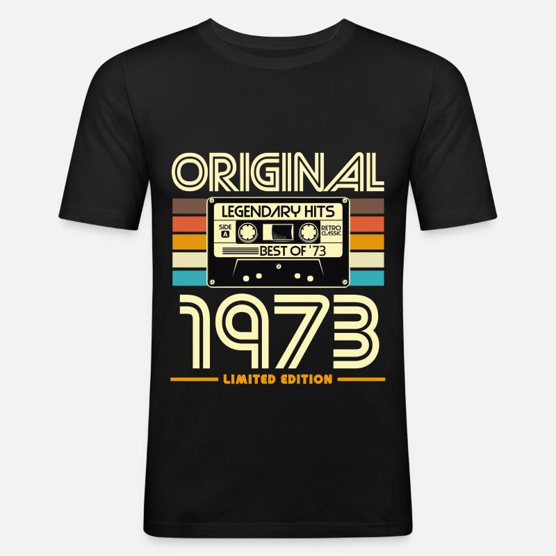 Original 1973 – Begrenzte Retro-Hits - Männer Slim Fit T-Shirt - Schwarz