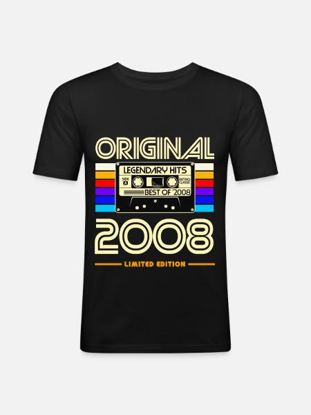 Original 2008 begrænset kassettekunst - Herre Slim Fit T-Shirt - sort