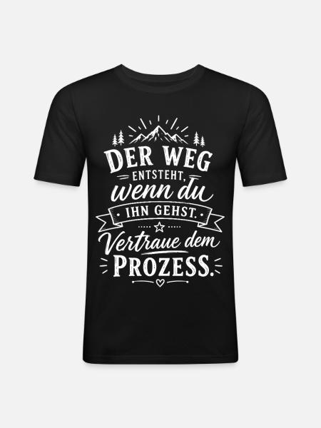 Weg entsteht, wenn du gehst - Männer Slim Fit T-Shirt - Schwarz