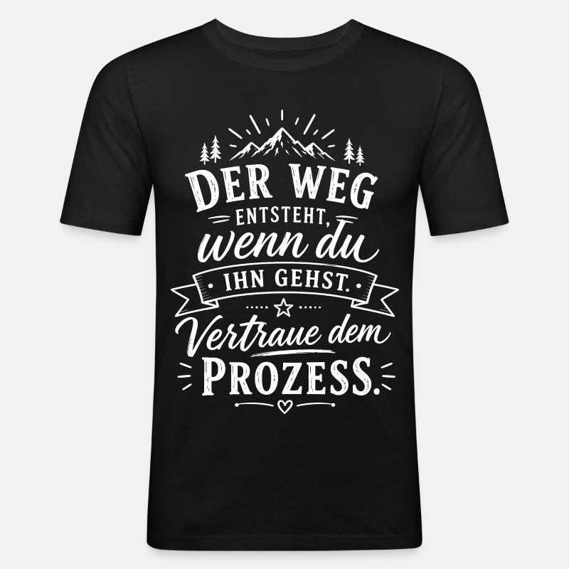 Weg entsteht, wenn du gehst - Männer Slim Fit T-Shirt - Schwarz