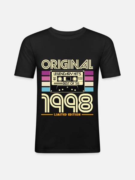 Originale limitierte Kassette von 1998 - Männer Slim Fit T-Shirt - Schwarz