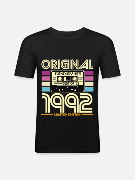 Original 1992 Edition Limitée Hits - T-shirt près du corps Homme - noir